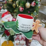 فنجان ونعلبکی کریسمسی برند ترک KARACA