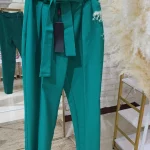 شلوار سبز کمربنددار برند SATEEN