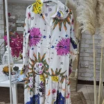 پیراهن نخی ترک رنگی