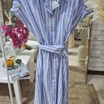 پیراهن آبی راه راه ZARA