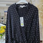 شومیز مشکی خالدار ترک برند SATEEN