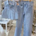 ست شلوار جین و تاب zara