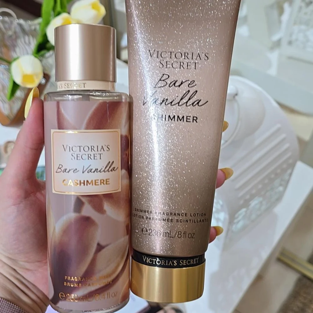 بادی اسپلش کشمیر +لوسیون شاین دار ویکتوریا سکرت رایحه bara vanilla