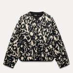 کت کرم مشکی طرحدار zara