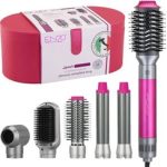 سشوار 6 کاره انزو طرح دایسون رنگ سرخابی