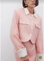 کراپ کت صورتی شنل ترک برند sateen