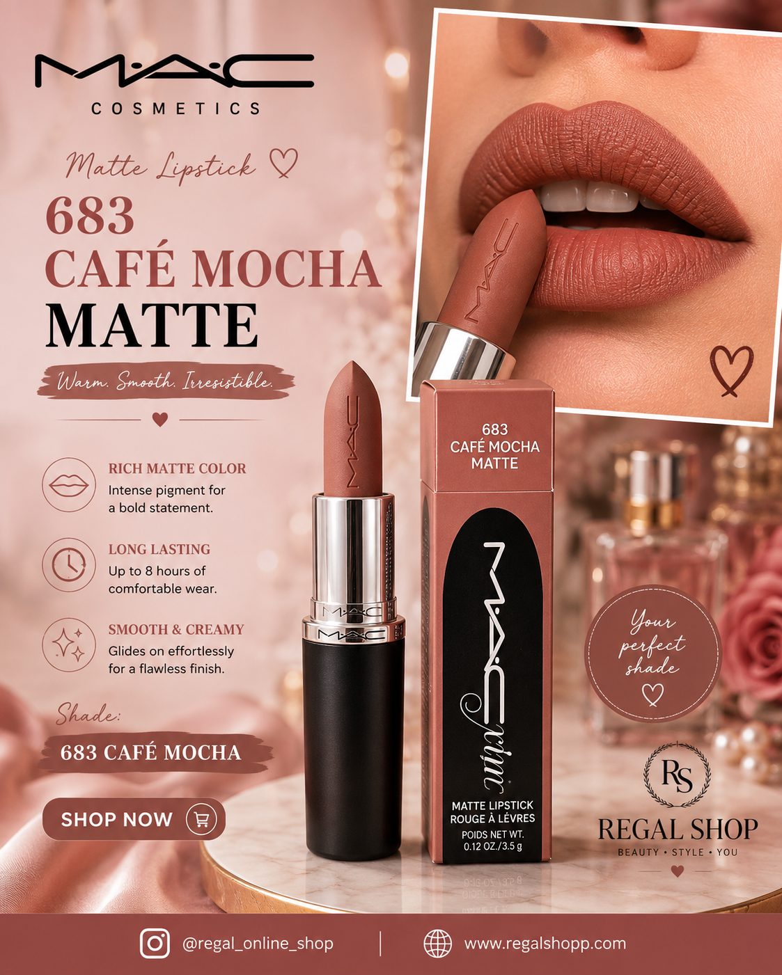 رژلب مات مک رنگ coffe mocha